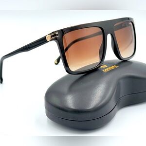 Carrera Fashion Sunglasses 1048/S Black w/ Gold Accents & Brown Gradient Lens